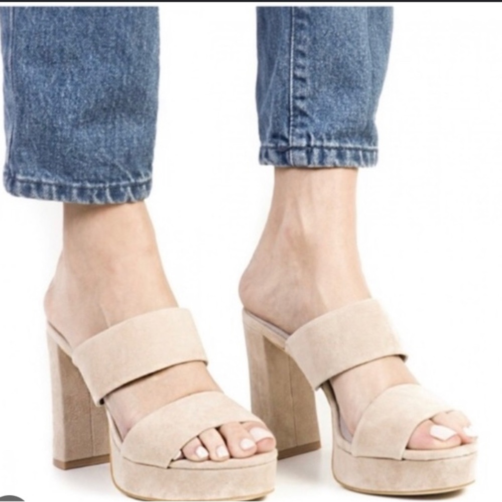 Jeffrey Campbell Adriana Double Band Platform Mules